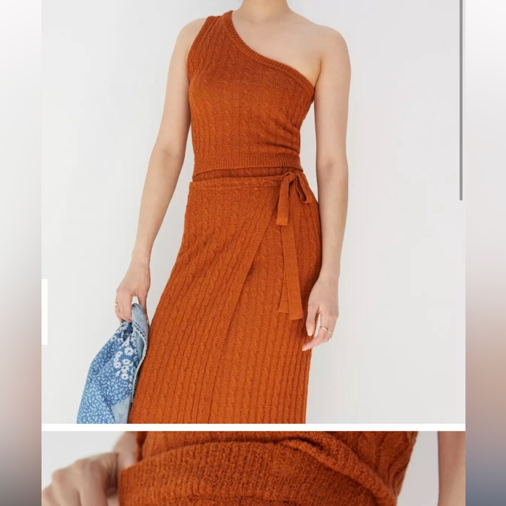 Anthropologie Current Air Ribbed Knit Skirt Set, Size S